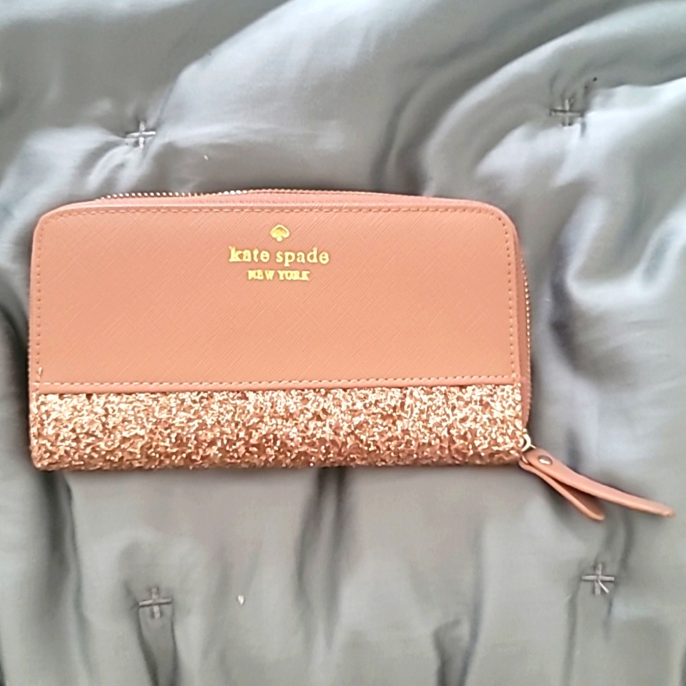 Kate Spade Tan & Rosegold Wallet